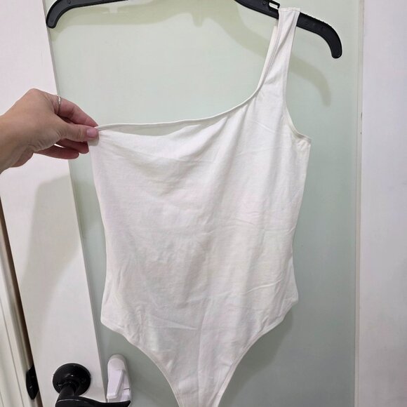 TNA Women’s White One Shoulder Bodysuit – Size M – Minimalist Stretch Tank - Picture 1 of 9